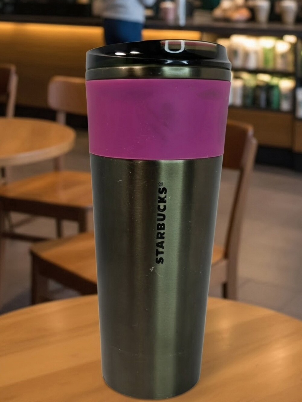 Starbucks Spring 2022 Olive Green Stainless Steel Tumbler Purple Pink 16oz Cup